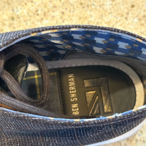 Ben Sherman Chukka boot size 8.5 fabric upper rubber outersole. Brown Plaid/Blk - Picture 7 of 16